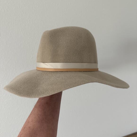 Calypso St Barth Pure Rabbit Fur Felt Fedora Women's Hat Beige Made In USA - Picture 8 of 11